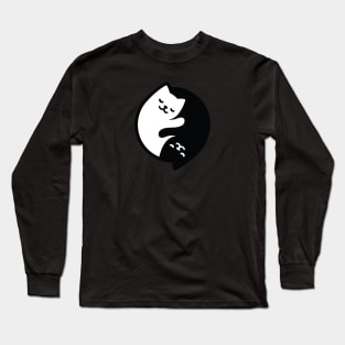 Yin Yang Cat T-shirt Love Cats Shirts-TH Long Sleeve T-Shirt